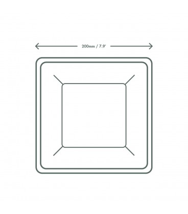 Assiette carrée en pulpe 21cm - 500 assiettes