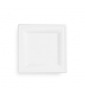 Assiette carrée en pulpe 21cm - 500 assiettes