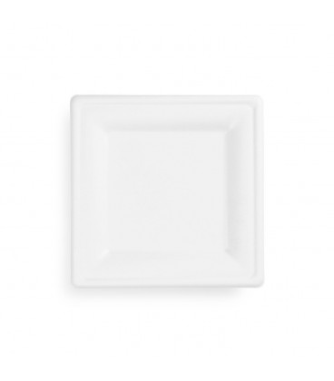 Assiette carrée en pulpe 21cm - 500 assiettes