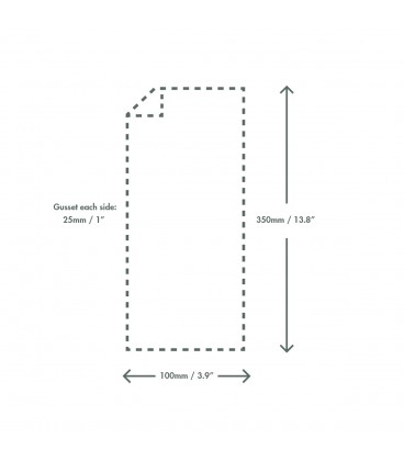 Sachet blanc natureflex 100 x 50 x 350mm