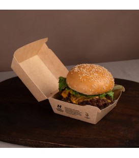 FR-CS5C001 - Boîte à burger 100% carton Notpla - 200 boîtes