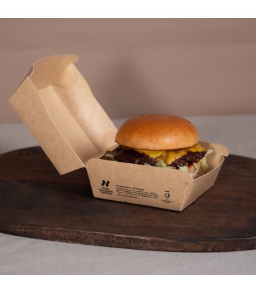 Boîte à burger 6'' Notpla - 300 boîtes