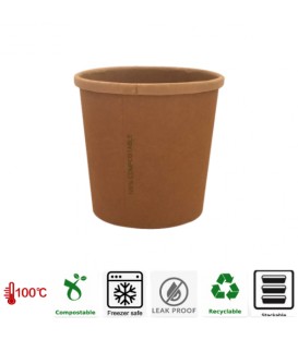 BOL A SOUPE KRAFT 480ML REVETEMENT PLA BIOBRIGHT