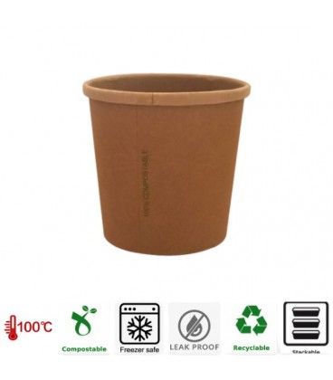 BOL A SOUPE KRAFT 480ML REVETEMENT PLA BIOBRIGHT