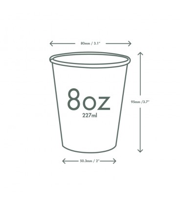 GOBELET KRAFT BRUN 22.5CL POUR BOISSONS CHAUDES COMPOSTABLE VEGWARE EU