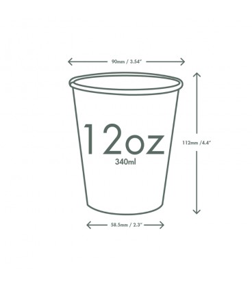 Gobelet 360ml blanc ⌀ 89mm - 1000 gobelets