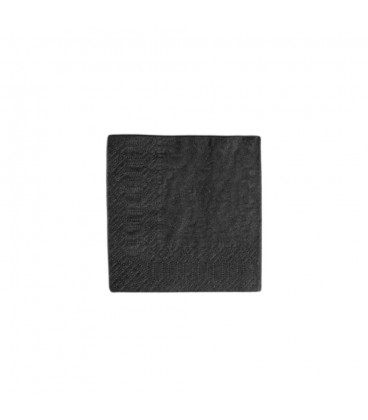 SERVIETTE DE TABLE EN PAPIER NOIR 20 x 20 CM MAPELOR