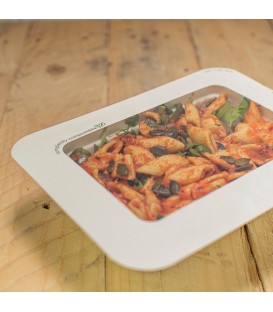 Couvercle en bagasse avec fenêtre - Taille 3