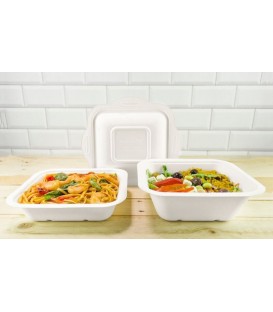 BASE GOURMET EN BAGASSE 1000ML COMPOSTABLE - COUVERCLE TAILLE 4