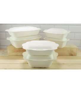 COUVERCLE GOURMET BLANC EN BAGASSE - TAILLE 5