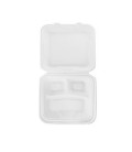 Lunchbox carrée en pulpe 3 compartiments
