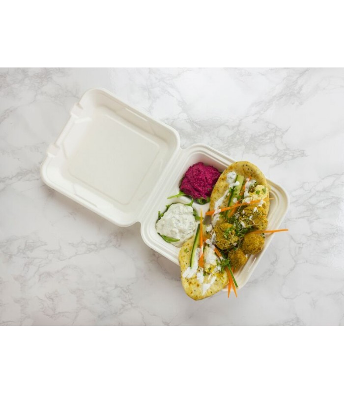 Boîte pour plats chauds jetable biodégradable à emporter compostable