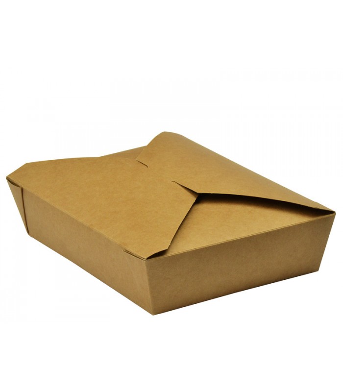 Boite américaine en carton pour plats cuisinés Kraft 2 compartiments  690+530 ml - carton de