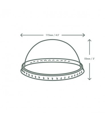COUVERCLE DOME PLA POUR RECIPIENT DE 360 ML A 1000 ML COMPOSTABLE. POUR LA VENTE A EMPORTER BIODEGRADABLE COMPOSTABLE
