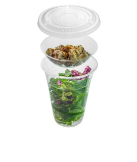 Récipient jetable avec couvercle 720 ml biodégradable compostable